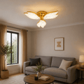 Lustră LED cu Telecomandă Prisca, 60W, Ø54 cm, cu Cristale, Lumină Caldă/Neutră/Rece, Dimabilă, Auriu - AdeHouse — Finisaje și Iluminat Premium.
