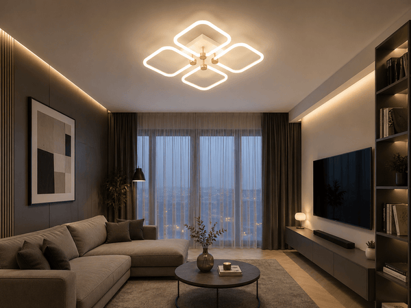 Lustră LED Cordelia, 78W, 54×54 cm, Alb