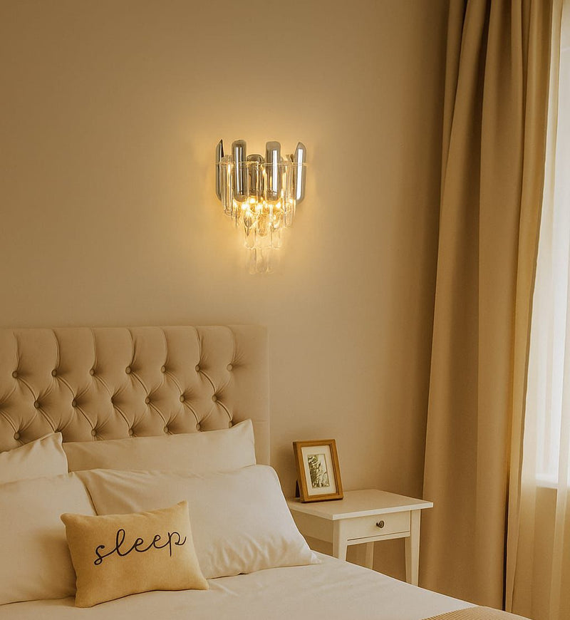 Aplică LED Marilena, 60W, 22×110 cm, cu Cristale, Auriu