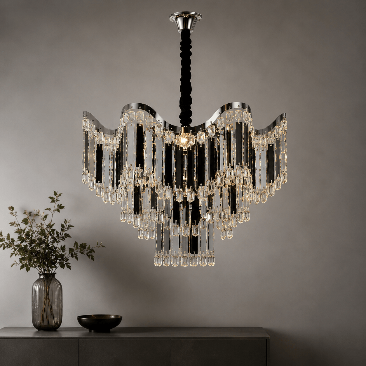 Candelabru Cristal Emiliana, 60W, Crom - AdeHouse — Finisaje și Iluminat Premium.