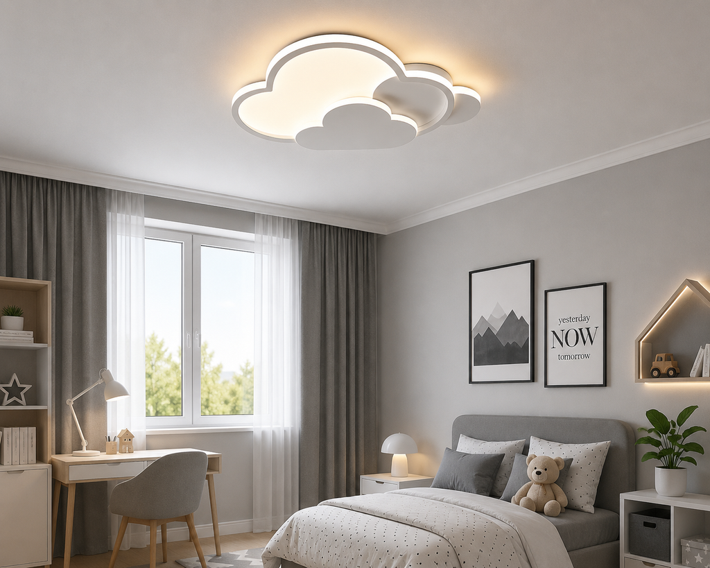 Lustră LED cu Telecomandă Verbena 43W, Lumină Caldă/Neutră/Rece, Dimabilă, Alb