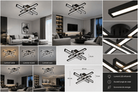 Lustră LED cu Telecomandă Oriane 106W, Negru - AdeHouse — Finisaje și Iluminat Premium.