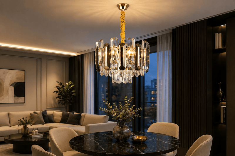 Candelabru Cristal Nymphodora 60W, Ø30 cm
