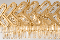 Candelabru Cristal Belisama, Ø50 cm, cu Telecomandă, Dimabil, Auriu - AdeHouse — Finisaje și Iluminat Premium.