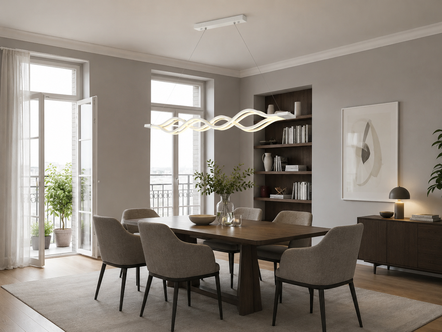Pendul LED cu Telecomandă Fiorenza II 002W, Lumină Caldă/Neutră/Rece, Dimabil