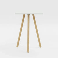 Masuta decorativa cu picioare din lemn, 34 x 34 cm, stil nordic