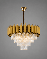 Candelabru Cristal Maelona, Auriu - AdeHouse — Finisaje și Iluminat Premium.