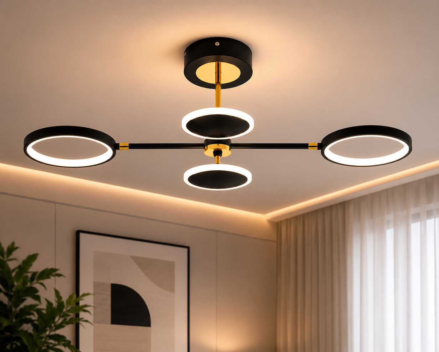 Lustră LED cu Telecomandă Verena 30W, Lumină Caldă/Neutră/Rece, Dimabilă