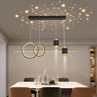 Pendul LED cu Telecomandă Trinita, 120W, Lumină Caldă/Neutră/Rece, Auriu/Negru - AdeHouse — Finisaje și Iluminat Premium.