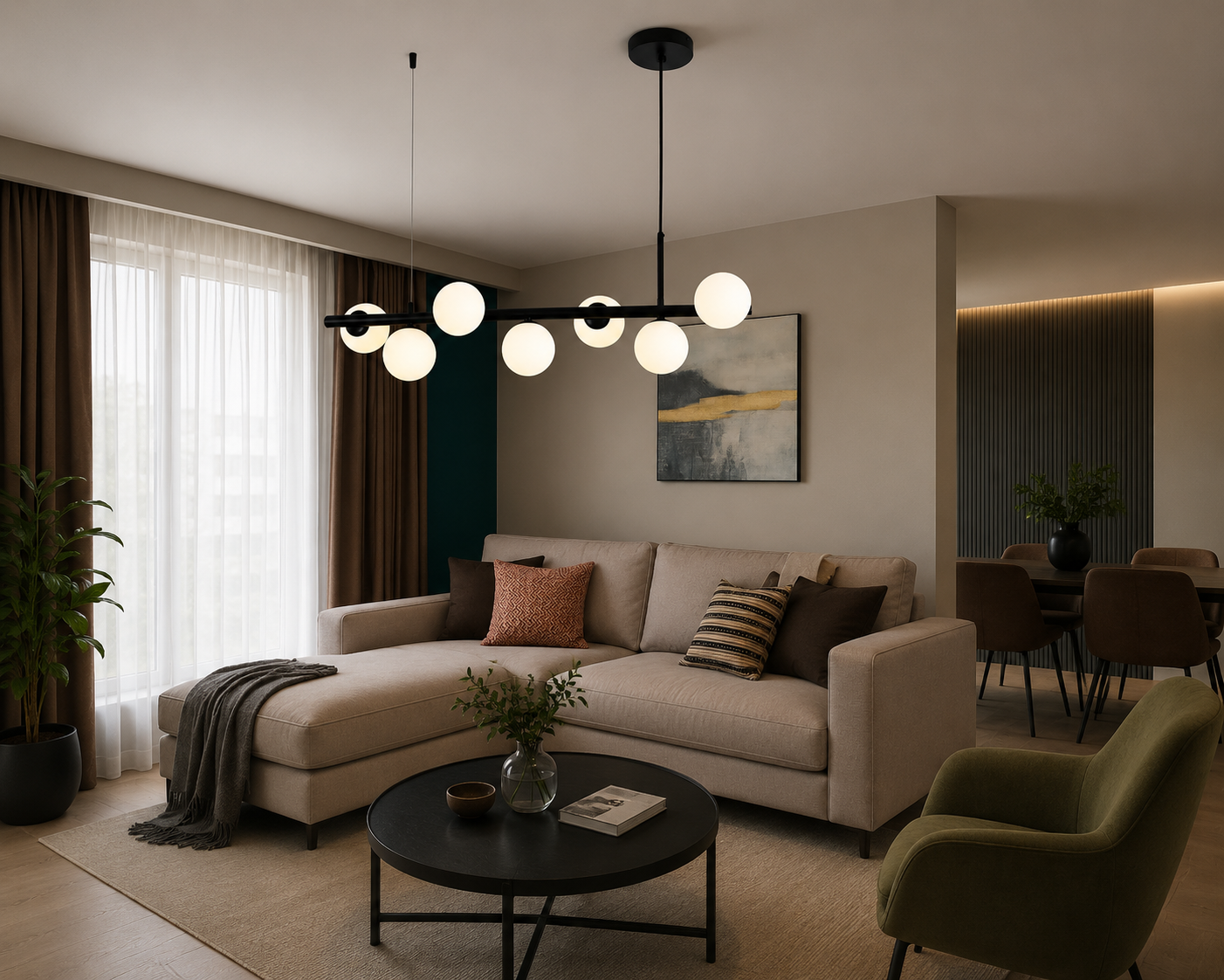 Pendul LED cu Telecomandă Wilhelmina, Negru