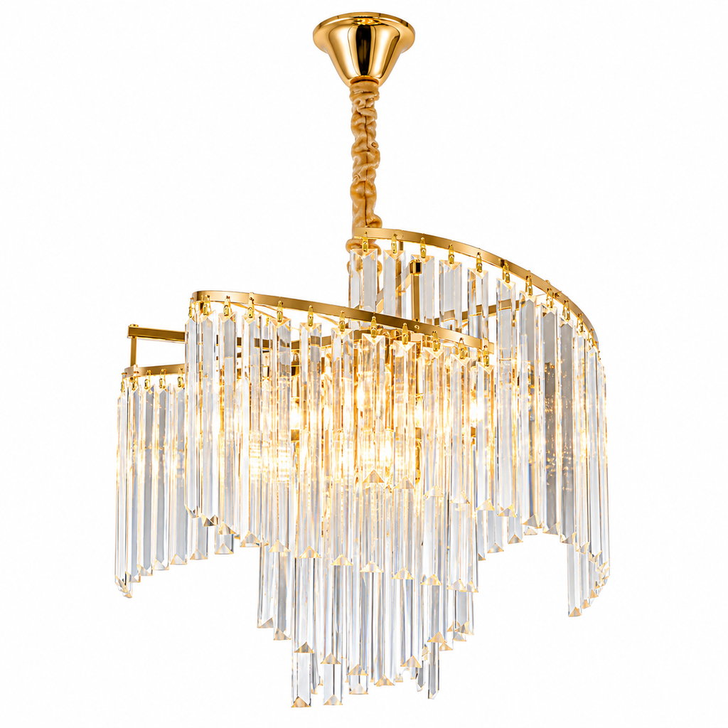 Candelabru Cristal Wynstelle, Ø47 cm, Auriu