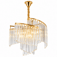 Candelabru Cristal Wynstelle, Ø47 cm, Auriu - AdeHouse — Finisaje și Iluminat Premium.