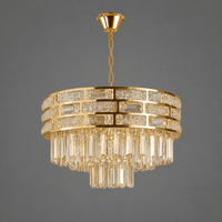 Candelabru Cristal Idalia, Ø40 cm, cu Telecomandă, Dimabil, Auriu - AdeHouse — Finisaje și Iluminat Premium.