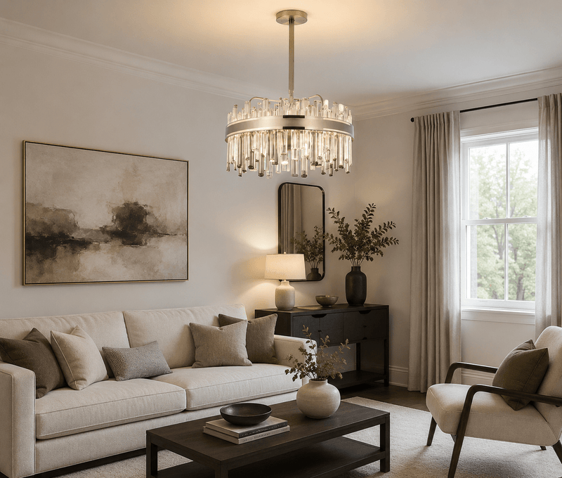 Candelabru Lorabel 140W, Ø60 cm, cu Telecomandă, Lumină Caldă/Neutră/Rece, Dimabil