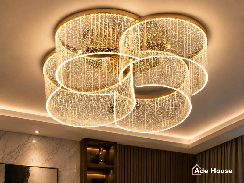 Lustra Led Golden Bloom 240W , 50CM cu telecomanda
