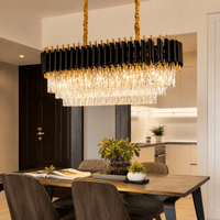 Candelabru Cristal Leontia, 60W, Auriu/Negru - AdeHouse — Finisaje și Iluminat Premium.