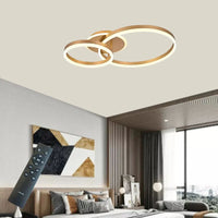Lustră LED cu Telecomandă Amaranta 61W, cu Inele, Lumină Caldă/Neutră/Rece, Dimabilă, Auriu - AdeHouse — Finisaje și Iluminat Premium.