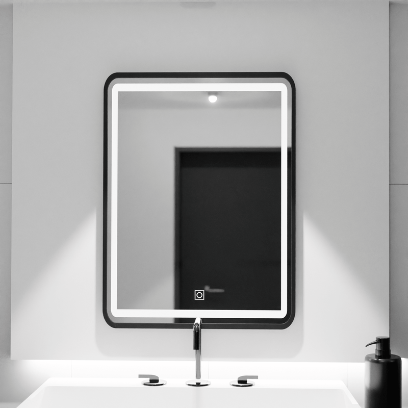 Oglindă LED Baie Amberly II, 60×80 cm, Buton Touch, Dimabilă