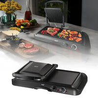 Grill și plită electrică 2 în 1 RAF R.2695 – Putere 1600W, suprafata antiaderenta, temperatura reglabila, culoare negru