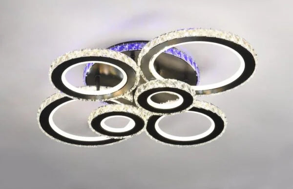 Lustră LED cu Telecomandă Valentina 240W, Lumină Caldă/Neutră/Rece, Dimabilă, Negru