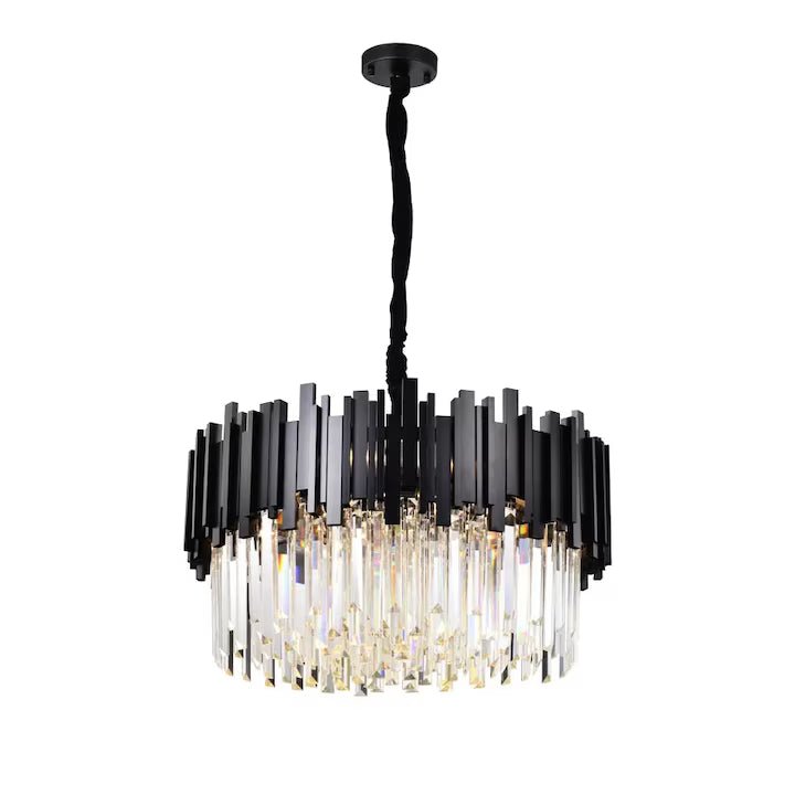 Candelabru Cristal Ines, 60W, Ø50 cm, Negru - AdeHouse — Finisaje și Iluminat Premium.