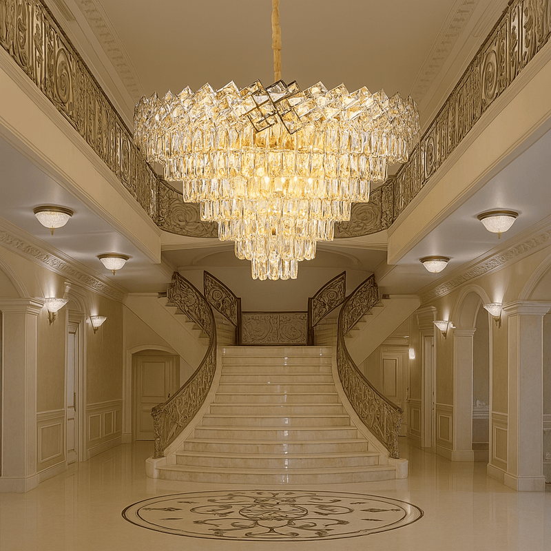 Candelabru Cristal Pierina, Ø80 cm, 60W, Auriu