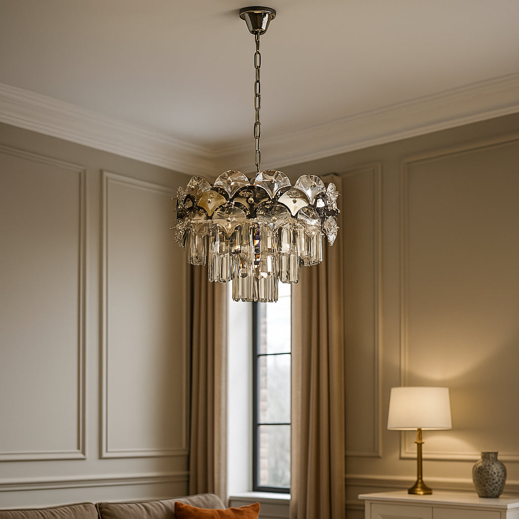 Candelabru Cristal Winona, Ø40 cm, cu Telecomandă, Dimabil