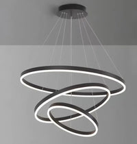 Pendul LED cu Telecomandă Faustine 140W, Ø60 cm, Lumină Caldă/Neutră/Rece, Negru/Auriu - AdeHouse — Finisaje și Iluminat Premium.