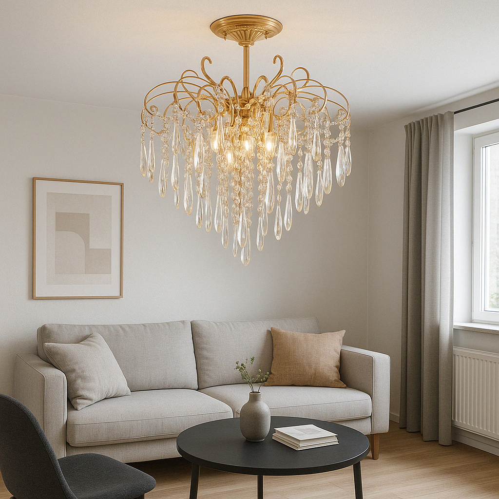 Candelabru Cristal Yalira 60W, Ø60 cm