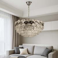 Candelabru Cristal Novaria, Ø60 cm, cu Telecomandă, Dimabil - AdeHouse — Finisaje și Iluminat Premium.