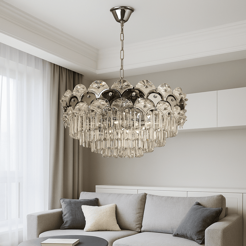 Candelabru Cristal Novaria, Ø60 cm, cu Telecomandă, Dimabil