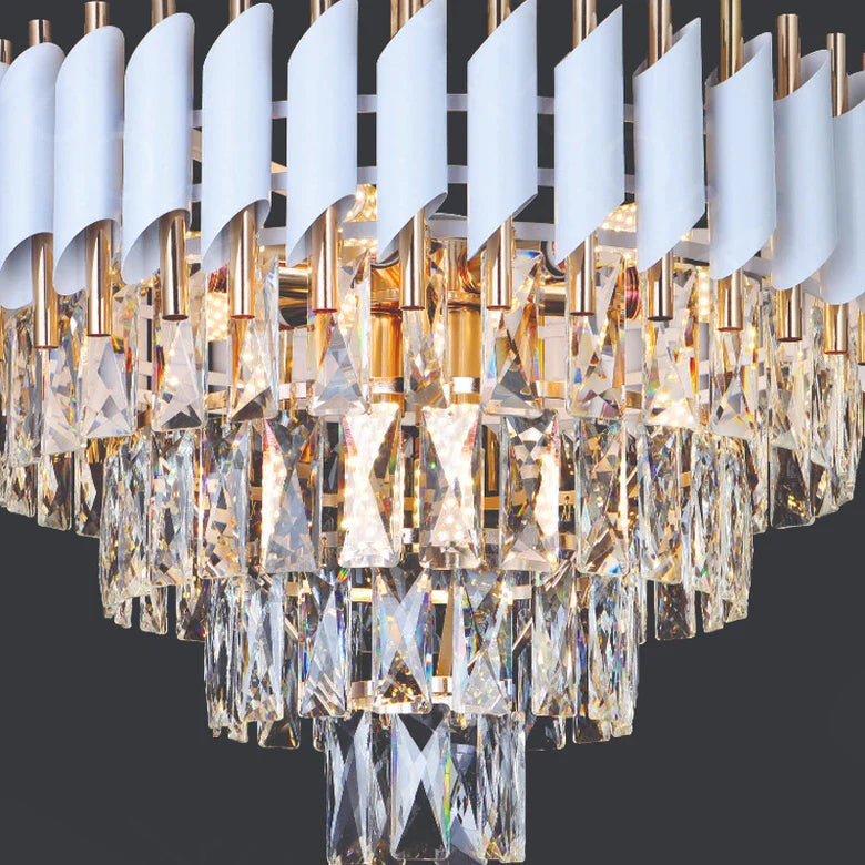 Candelabru Cristal Perrine 600W, Ø60 cm, Alb