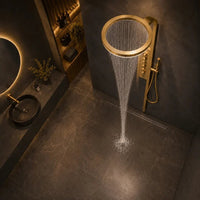 Panou de Duș Regalis Gold 200 cm cu LED, 5 Funcții si Hidromasaj - AdeHouse — Iluminat Modern la Preț Bun