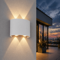 Aplică LED Exterior, Natalia 3, 4W, IP65, Lumină Caldă, Alb - AdeHouse — Iluminat Modern la Preț Bun
