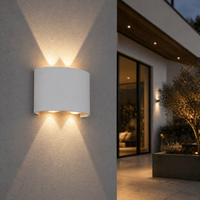 Aplică LED Exterior, Natalia 3, 4W, IP65, Lumină Caldă, Alb - AdeHouse — Iluminat Modern la Preț Bun