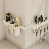 Suport dublu pentru bucatarie din metal, pliabil, 2 moduri de montare, multifunctional, 67 x 9 x 12 cm