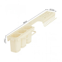 Suport dublu pentru bucatarie din metal, pliabil, 2 moduri de montare, multifunctional, 67 x 9 x 12 cm