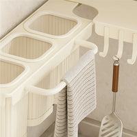 Suport dublu pentru bucatarie din metal, pliabil, 2 moduri de montare, multifunctional, 67 x 9 x 12 cm