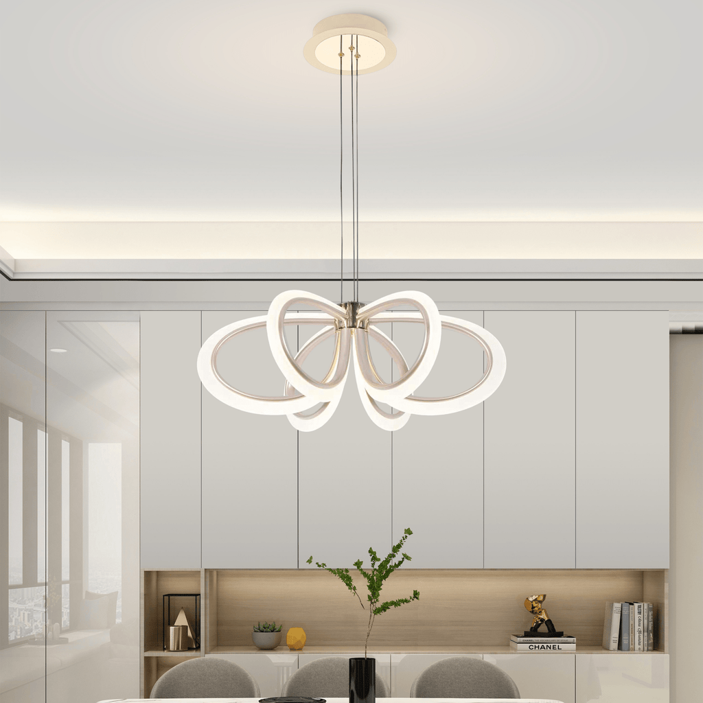 Pendul LED cu Telecomandă Zenaida, 144W, Ø100 cm, Lumină Caldă/Neutră/Rece, Auriu - AdeHouse — Finisaje și Iluminat Premium.
