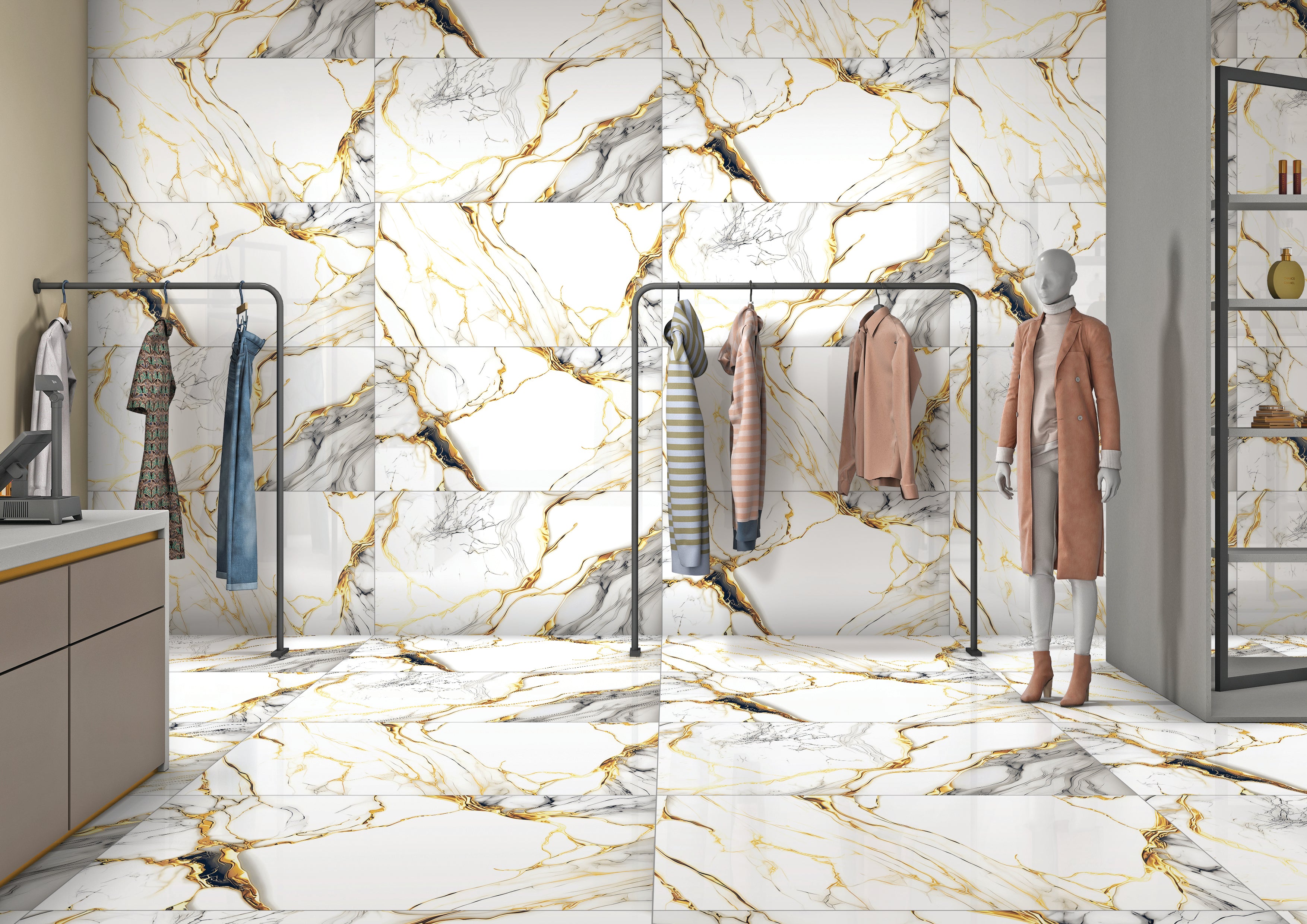Gresie Grey Gold 60×120