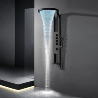 Panou de Duș Neravia Black – Slim cu Hidromasaj, 144 cm - AdeHouse — Iluminat Modern la Preț Bun