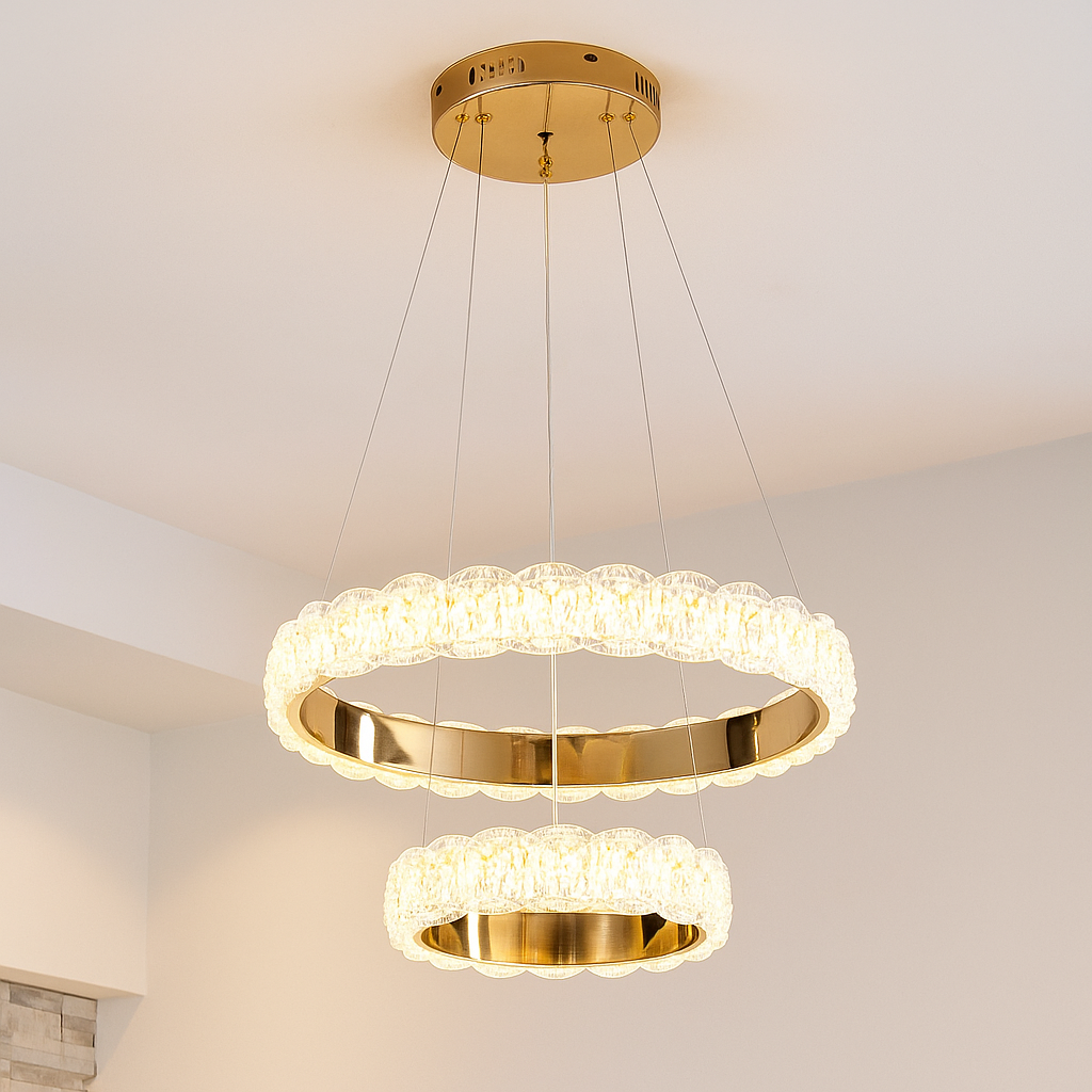 Pendul LED cu Telecomandă Hildegund 168W, Lumină Caldă/Neutră/Rece
