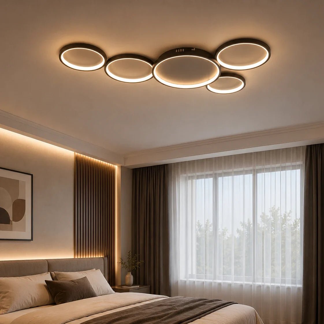 Lustră LED cu Telecomandă Adelaida, 154W, Lumină Caldă/Neutră/Rece - AdeHouse — Finisaje și Iluminat Premium.
