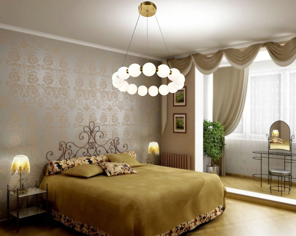 Pendul LED cu Telecomandă Melania 36W, Lumină Caldă/Neutră/Rece, Dimabil, Auriu