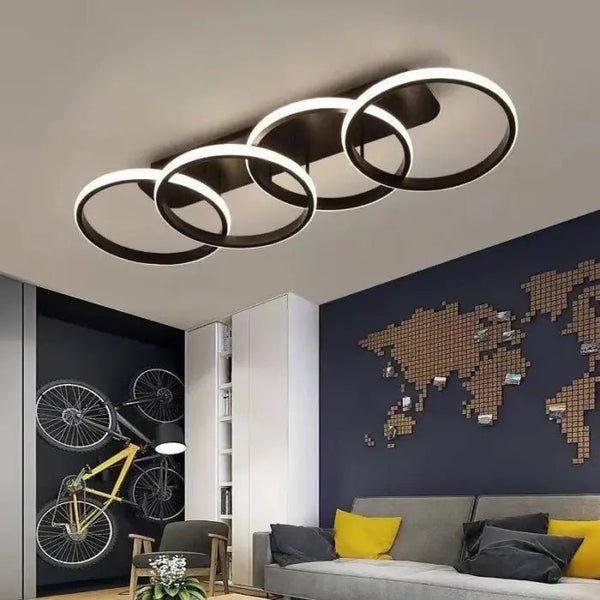 Lustra LED BELLAGIO Dimabila ,cu telecomanda , 104 W , Negru