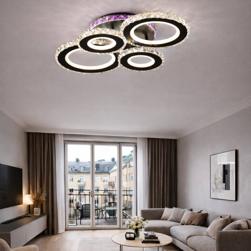 Lustră LED cu Telecomandă Lucienne 177W, Lumină Caldă/Neutră/Rece, Dimabilă