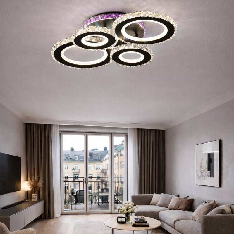 Lustră LED cu Telecomandă Lucienne 177W, 54×44 cm, Lumină Caldă/Neutră/Rece, Dimabilă
