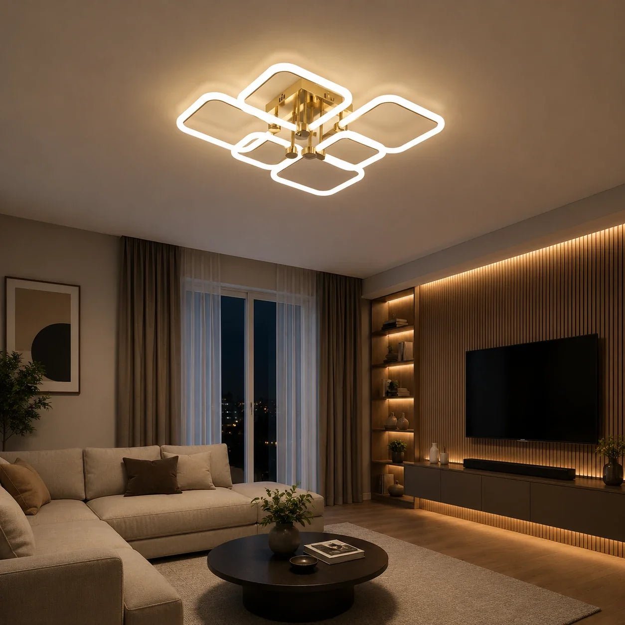 Lustră LED cu Telecomandă Vincenza, 116W, Lumină Caldă/Neutră/Rece - AdeHouse — Finisaje și Iluminat Premium.