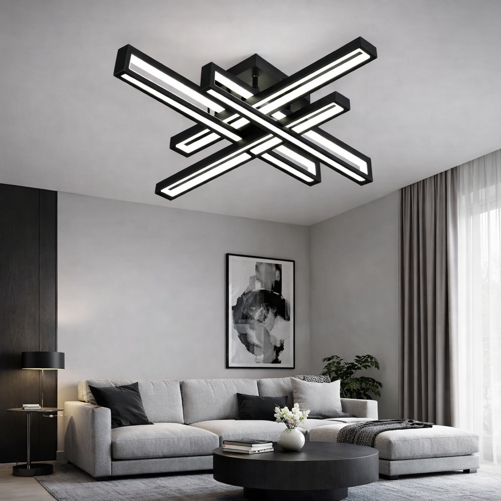 Lustră LED cu Telecomandă Oriane 106W, Negru
