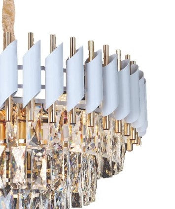 Candelabru Cristal Bellara 400W, Auriu/Alb